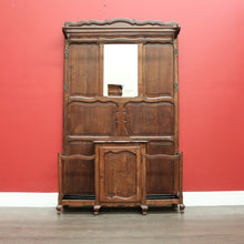 Load image into Gallery viewer, x SOLD Antique French Oak Hall Stand, Mirror Back Hall Tree Coat Rack. Umbrella Stand. B9825