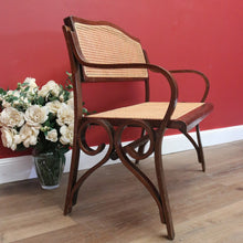 Load image into Gallery viewer, x SOLD Vintage Beech and Cane Bentwood Armchair, Hall Seat, Hall Bench Arm Chair B10986