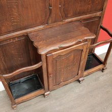Load image into Gallery viewer, x SOLD Antique French Oak Hall Stand, Mirror Back Hall Tree Coat Rack. Umbrella Stand. B9825