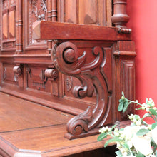 Load image into Gallery viewer, x SOLD Antique French Hall Seat, French Gothic Carved Blanket Box Bench Seat Hall Chair B10154