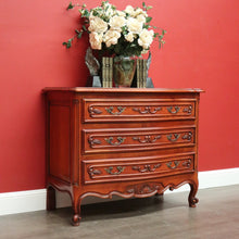 Load image into Gallery viewer, x SOLD Vintage French Chest of Drawers, 3 Drawer Parquetry Top French Cherrywood Chest. B10416