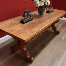 Load image into Gallery viewer, X SOLD Antique French Oak Refectory Table or Dining Kitchen Table with Stretcher Base. B11213