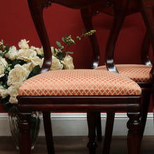 Load image into Gallery viewer, x SOLD Set of Eight Antique Dining Chairs, Kitchen Chairs, English Mahogany and Fabric. B11142