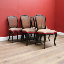 Load image into Gallery viewer, x SOLD Set of Six Antique French Chinoiseries Inspired Dining Kitchen Chairs, Cane Backs B11253