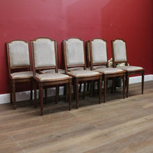 Load image into Gallery viewer, x SOLD Set of 8 Antique French Dining Chairs or Kitchen Chairs, Fabric Backs and Seats. B10516