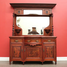 Load image into Gallery viewer, x SOLD Antique English Sideboard, Walnut Mirror Back Sideboard Cabinet Cupboard. B9875