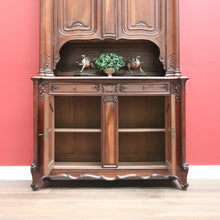 Load image into Gallery viewer, x SOLD Antique French Walnut 2 Section Carved Buffet Bookcase Display China Cabinet. B11915