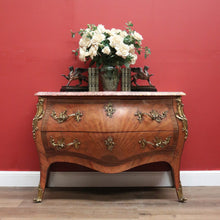 Load image into Gallery viewer, x SOLD Antique French Chest of Drawers, Marble Top Hall Table with 2 Sunray Drawers B11198