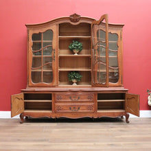 Load image into Gallery viewer, X SOLD Antique Vintage French Oak Bookcase or China Cabinet, Glass Door, and Drawers. B11270
