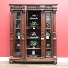 Load image into Gallery viewer, x SOLD Antique Dutch Bookcase, Oak and Glass Door Bookcase, China Display Cabinet B11068