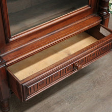 Load image into Gallery viewer, x SOLD Antique French Bookcase China Cabinet, Antique Walnut Glass Door Hall Cupboard. B10250