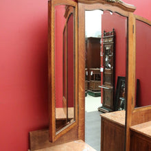 Load image into Gallery viewer, x SOLD Dressing Table, Antique French Oak and Bevelled Mirror Dressing Table Dresser B10469