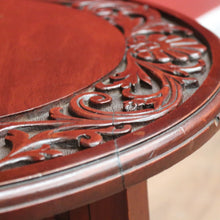 Load image into Gallery viewer, x SOLD Antique English Walnut Lamp Table, Side, Wine Table or Bedside Table Carved Top B11106
