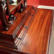 Load image into Gallery viewer, x SOLD Antique Dressing Table, Antique English Mahogany 6 Drawer Mirror Dressing Table. B9671