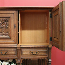 Load image into Gallery viewer, x SOLD Antique Belgium Gothic Sideboard, Sacrament Cabinet, 3 Door Drawer Church Chest B10862