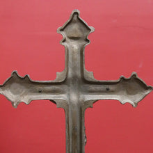 Load image into Gallery viewer, x SOLD Antique Vintage Crucifix, Free Standing Cross, Jesus on Cross Silver Plate Cross B10903