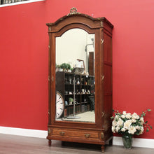 Load image into Gallery viewer, x SOLD Antique French Wardrobe, Armoire, Blind Bookcase, Linen Press.  Oak, Gilt Brass and Bevelled Mirror. B10532