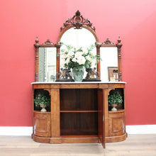 Load image into Gallery viewer, x SOLD Antique English Credenza Antique Burr Walnut and Marble Mirror Back Sideboard B10678