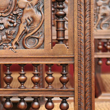 Load image into Gallery viewer, x SOLD Antique French Walnut and Cane Dining Chairs, Carved back Kitchen Chairs B10520