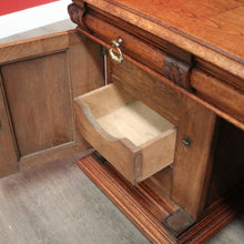Load image into Gallery viewer, x SOLD Antique French Oak Office Desk, French Twin Pedestal Desk, 3 Drawer Desk in Oak. B10255