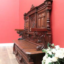 Load image into Gallery viewer, x SOLD Antique French Hall Seat, French Gothic Carved Blanket Box Bench Seat Hall Chair B10154