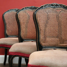 Load image into Gallery viewer, x SOLD Set of Six Antique French Chinoiseries Inspired Dining Kitchen Chairs, Cane Backs B11253