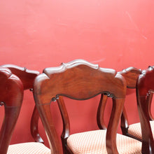 Load image into Gallery viewer, x SOLD Set of Eight Antique Dining Chairs, Kitchen Chairs, English Mahogany and Fabric. B11142