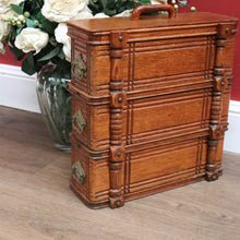 Load image into Gallery viewer, x SOLDAntique Singer Sewing Machine Chest of drawers, Stackable 3 Drawer Chest, Handle B11222