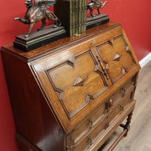 Load image into Gallery viewer, x SOLD Antique Oak Writing Bureau Chest of Drawer Bureau Desk Secretaire B10684