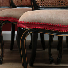 Load image into Gallery viewer, x SOLD Set of Six Antique French Chinoiseries Inspired Dining Kitchen Chairs, Cane Backs B11253