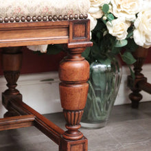 Load image into Gallery viewer, x SOLD Pair of Chairs, Church Hall Chairs, Antique French Walnut and Fabric Chairs. B10372