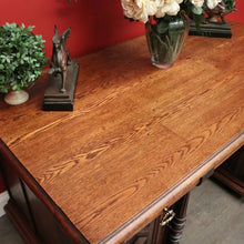 Load image into Gallery viewer, x SOLD Antique French Oak Office Desk, French Twin Pedestal Desk, 3 Drawer Desk in Oak. B10255