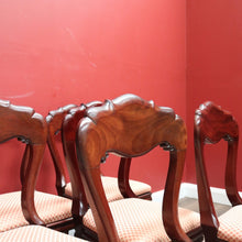 Load image into Gallery viewer, x SOLD Set of Eight Antique Dining Chairs, Kitchen Chairs, English Mahogany and Fabric. B11142