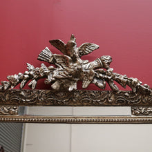 Load image into Gallery viewer, x SOLD Antique French Wall Mirror, Gilt Timber and Gesso Frame. Bird, Torch, Quiver B11179