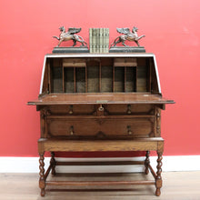 Load image into Gallery viewer, x SOLD Antique Oak Writing Bureau Chest of Drawer Bureau Desk Secretaire B10684