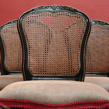Load image into Gallery viewer, x SOLD Set of Six Antique French Chinoiseries Inspired Dining Kitchen Chairs, Cane Backs B11253