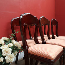 Load image into Gallery viewer, x SOLD Set of Eight Antique Dining Chairs, Kitchen Chairs, English Mahogany and Fabric. B11142
