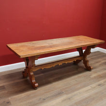 Load image into Gallery viewer, X SOLD Antique French Oak Refectory Table or Dining Kitchen Table with Stretcher Base. B11213