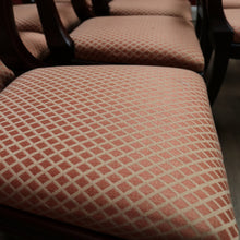 Load image into Gallery viewer, x SOLD Set of Eight Antique Dining Chairs, Kitchen Chairs, English Mahogany and Fabric. B11142