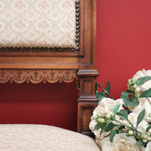 Load image into Gallery viewer, x SOLD Pair of Chairs, Church Hall Chairs, Antique French Walnut and Fabric Chairs. B10372