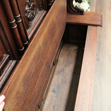 Load image into Gallery viewer, x SOLD Antique French Hall Seat, French Gothic Carved Blanket Box Bench Seat Hall Chair B10154