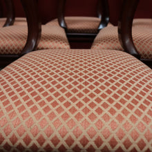 Load image into Gallery viewer, x SOLD Set of Eight Antique Dining Chairs, Kitchen Chairs, English Mahogany and Fabric. B11142