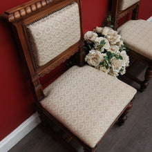 Load image into Gallery viewer, x SOLD Pair of Chairs, Church Hall Chairs, Antique French Walnut and Fabric Chairs. B10372