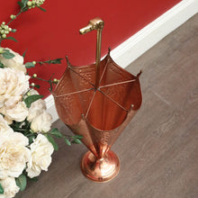 Load image into Gallery viewer, x SOLD Antique French 1960's Umbrella Holder, Copper Brass for Walking Stick Umbrellas. B9980