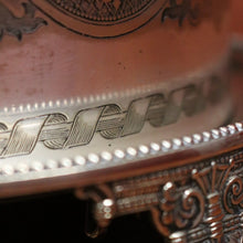 Load image into Gallery viewer, x SOLD Antique Silver Plate Biscuit Barrel Lift Lid Embossed Body Antique Lidded Vessel. B11244