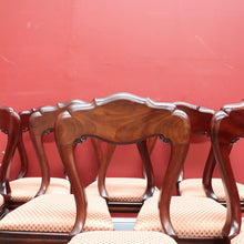 Load image into Gallery viewer, x SOLD Set of Eight Antique Dining Chairs, Kitchen Chairs, English Mahogany and Fabric. B11142