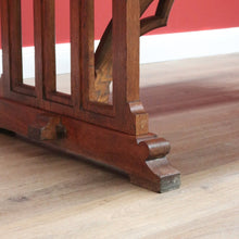Load image into Gallery viewer, x SOLD Antique French Dining Table or Office Desk with Church Window Pedestal Stretcher B11505