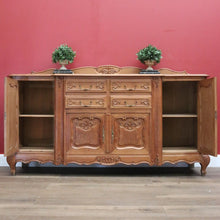 Load image into Gallery viewer, x SOLD Antique French Oak Sideboard, 4 Drawer 4 Door Sideboard Buffet Cabinet Servery B10871