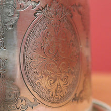 Load image into Gallery viewer, x SOLD Antique Silver Plate Biscuit Barrel Lift Lid Embossed Body Antique Lidded Vessel. B11244