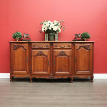 Load image into Gallery viewer, French Breakfront 4 Door Oak Sideboard Cabinet with 2 Drawers Parquetry Top B10459